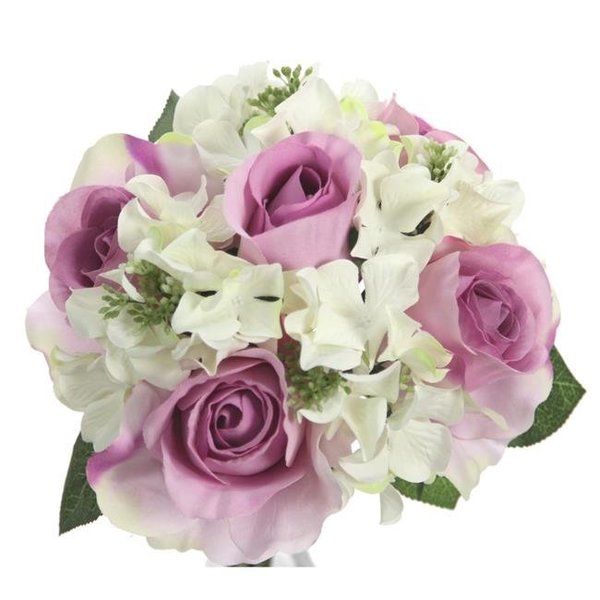 Adlmired By Nature Admired By Nature GPB8359-LAV - CM 9 Stems Artificial Rose & Hydrangea Mixed Bouquet; Lavender & Cream GPB8359-LAV/CM